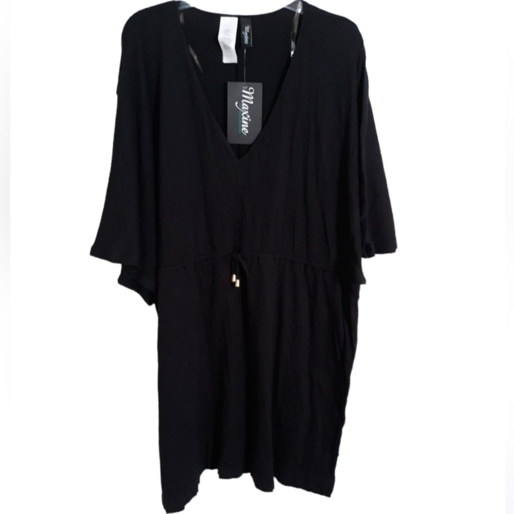 NWT Maxine of Hollywood 3X Knit Crinkle Butterfly Dress Tunic Swim Cover